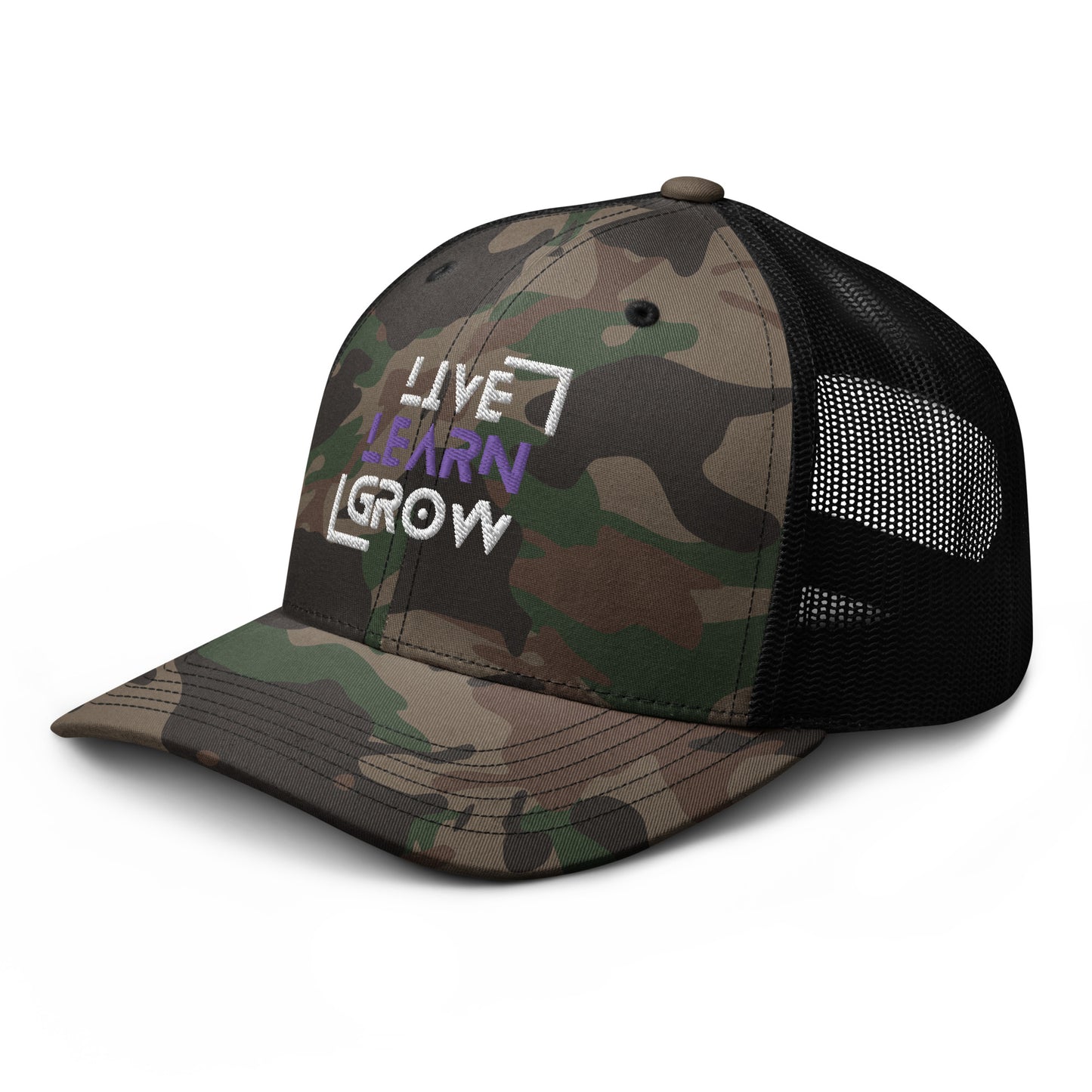 Live Learn Grow Camo Hat