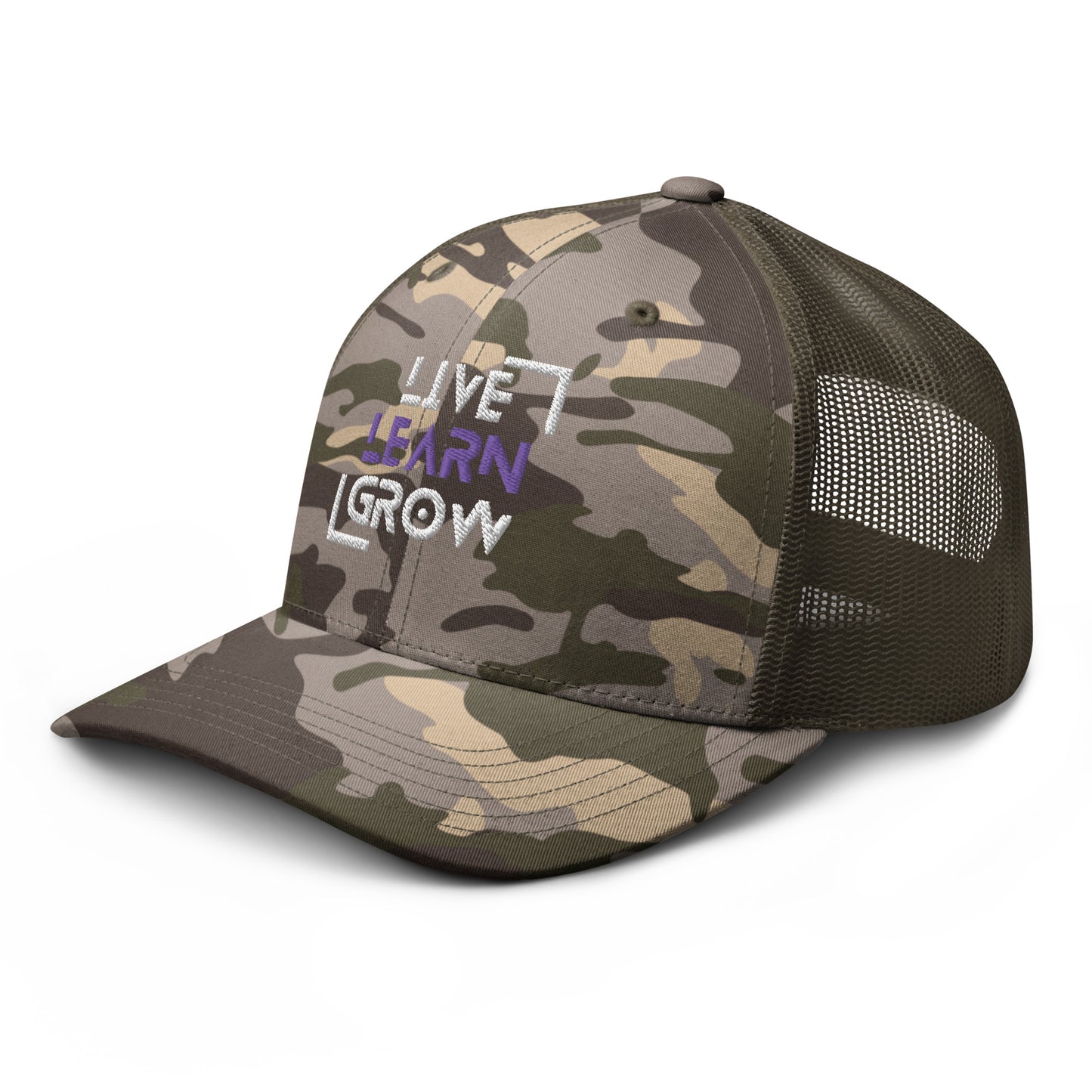 Live Learn Grow Camo Hat